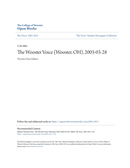 Wooster, OH), 2003-03-28 Wooster Voice Editors