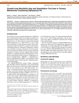 Closed-Loop Miscibility Gap and Quantitative Tie-Lines in Ternary Membranes Containing Diphytanoyl PC