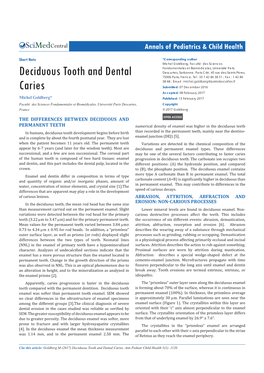 Deciduous Tooth and Dental Caries