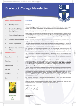 Blackrock College Newsletter