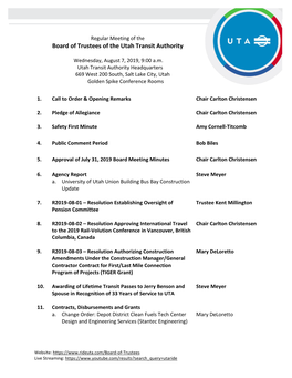 Board of Trustees of the Utah Transit Authority