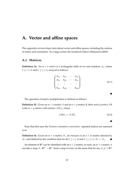 A. Vector and Affine Spaces