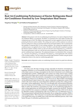 Real Air-Conditioning Performance of Ejector Refrigerator Based Air-Conditioner Powered by Low Temperature Heat Source