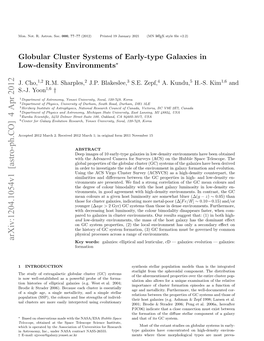 Globular Cluster Systems of Early-Type Galaxies in Low-Density