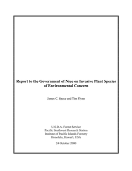 Report to the Government of Niue on Invasive Plant Species of Environmental Concern