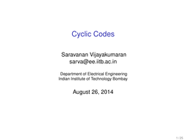Cyclic Codes