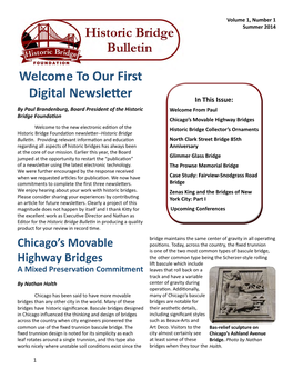 Welcome to Our First Digital Newsletter by Paul Brandenburg, Board President of the Historic Bridge Foundation