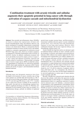 Combination Treatment with Arsenic Trioxide and Sulindac Augments