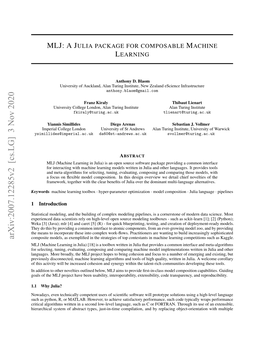 Mlj: Ajulia Package for Composable Machine Learning