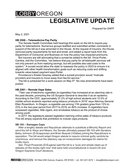 Legislative Update