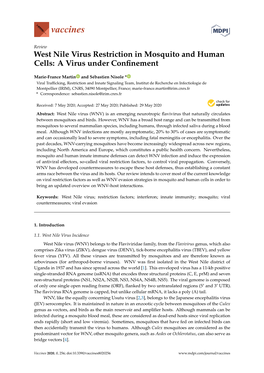 West Nile Virus Restriction in Mosquito and Human Cells: a Virus Under Conﬁnement