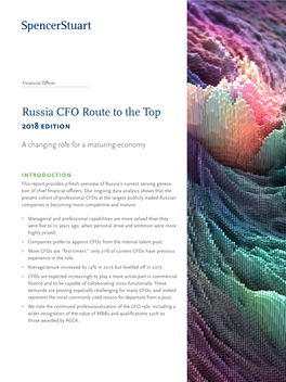 Russia CFO Route to the Top 2018 Edition