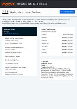 32 Bus Time Schedule & Line Route