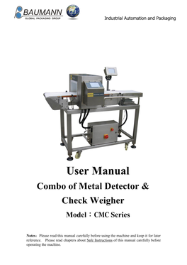 User Manual All Metal Detector