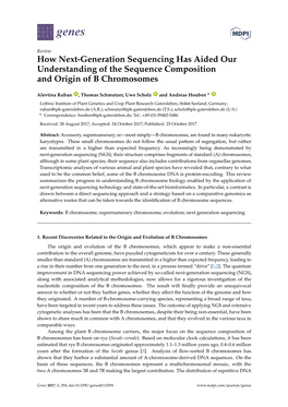 How Next-Generation Sequencing Has Aided Our Understanding of the Sequence Composition and Origin of B Chromosomes