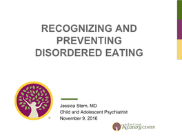 Recognizing and Preventing Disordered Eating