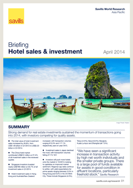 Briefing Hotel Sales & Investment