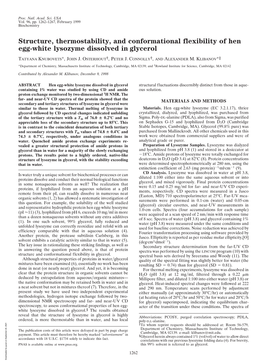 Structure, Thermostability, and Conformational Flexibility of Hen Egg-White Lysozyme Dissolved in Glycerol