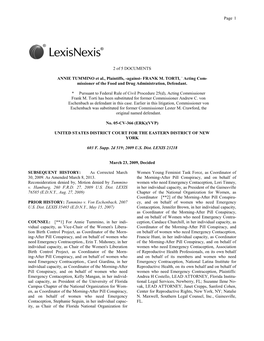 Page 1 2 of 5 DOCUMENTS ANNIE TUMMINO Et Al., Plaintiffs, -Against