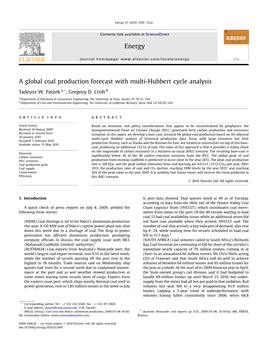 A Global Coal Production Forecast with Multi-Hubbert Cycle Analysis