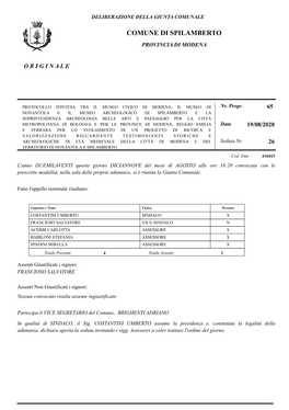 Comune Di Spilamberto Provincia Di Modena