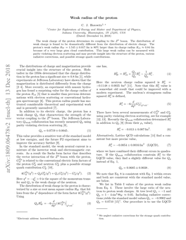 Arxiv:1809.06478V2 [Nucl-Th] 13 Dec 2018 Zp 2 P 2 N 2 S 2 4GE (Q ) = Qpge(Q ) + Qnge(Q ) − GE(Q )