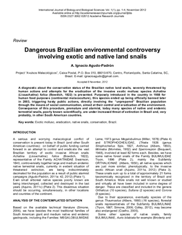 Dangerous Brazilian Environmental Controversy Involving Exotic and Native Land Snails