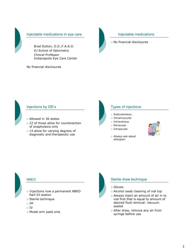 Overview of Injections in Eye Care