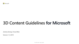 3D Content Guidelines for Microsoft V1.3