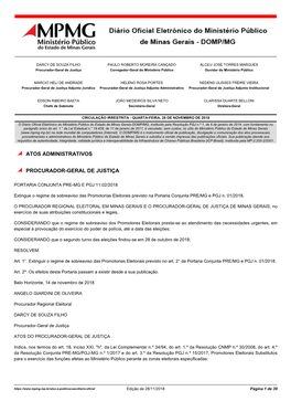 Atos Administrativos Procurador-Geral De Justiça