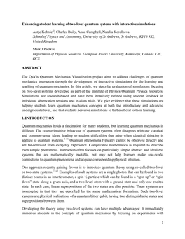 Enhancing Student Learning of Two-Level Quantum Systems with Interactive Simulations