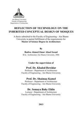 Reflection of Technology on the Inherited Conceptual Design of Mosques