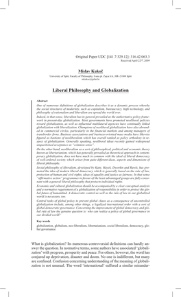 Liberal Philosophy and Globalization
