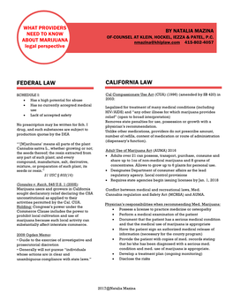 Federal Law California Law