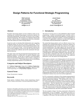 Design Patterns for Functional Strategic Programming