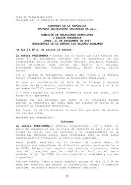 Área De Transcripciones Revisado Por La Comisión De Relaciones Exteriores