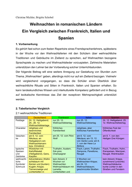 Weihnachten in Romanischen Ländern Ein Vergleich Zwischen Frankreich, Italien Und Spanien