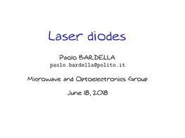 Laser Diodes