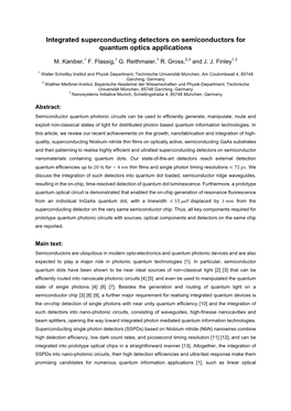 Integrated Superconducting Detectors on Semiconductors for Quantum Optics Applications