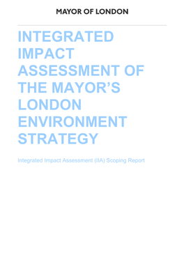 Integrated Impact Assessment of the Mayor's