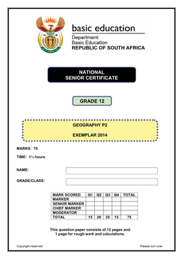 National Senior Certificate Grade 12