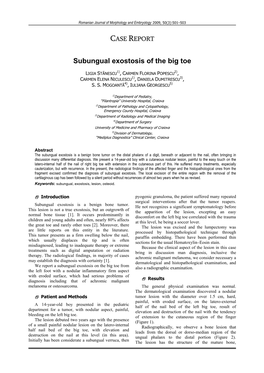 Download PDF Subungual Exostosis of the Big Toe