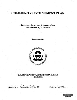 Community Involvement Plan, Tennessee Products Superfund Site, Chattanooga, Tennessee