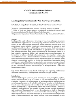 CARDI Soil and Water Science Technical Note No. 02