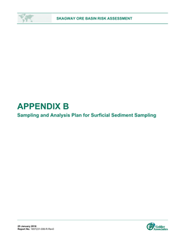 APPENDIX B Sampling and Analysis Plan for Surficial Sediment Sampling