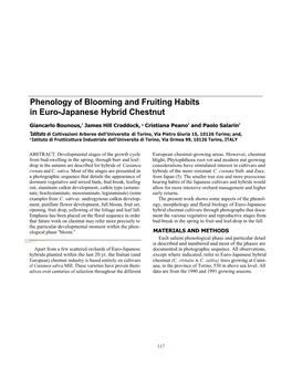 Phenology of Blooming and Fruiting Habits in Euro-Japanese Hybrid