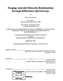 (2000) Forging Asteroid-Meteorite Relationships Through Reflectance