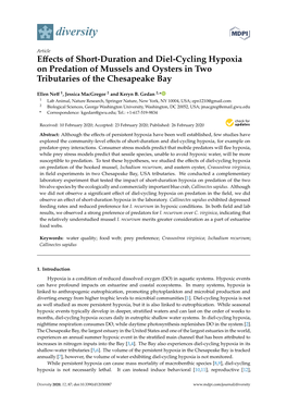 Effects of Short-Duration and Diel-Cycling Hypoxia on Predation