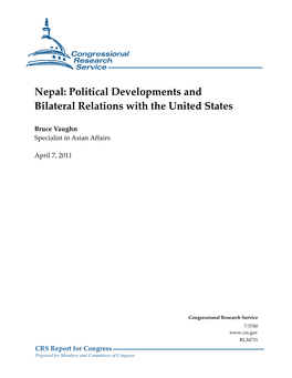 Nepal: Political Developments and Bilateral Relations with the United States
