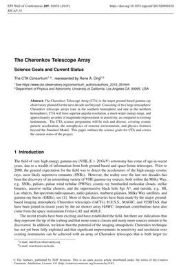 The Cherenkov Telescope Array Science Goals and Current Status